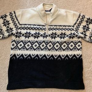 Black & White Snowflake 3/4 Zip